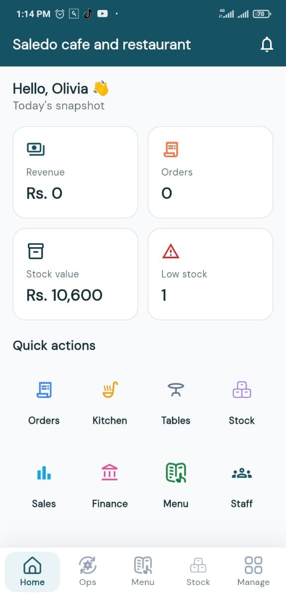 Flapmo Dine app screenshot